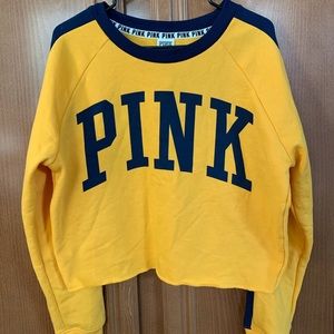 Victoria’s Secret/Pink Yellow Crop top sweater